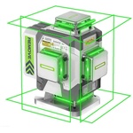 Huepar Нивелир лазерен линеен, Huepar Pro ZK04CG, 4D, 30/60 м, зелен лъч, 16 линии (UNI-011570)