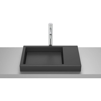 Roca Умивалник за монтаж върху плот, без отвор за смесител, Horizon-S, 600 x 380 x 80mm, matt black (A32727508B)
