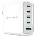 j5create Мрежово зарядно JUP53100 100W GaN, 5 порта, USB-C, USB-A (J5-JUP53100EF-N) - megamag