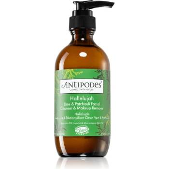 Antipodes Hallelujah Lime & Patchouli почистващ и премахващ грима гел за лице 200ml