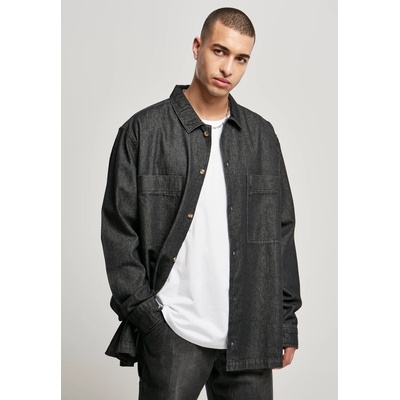 Urban Classics Мъжка дънкова риза в черен цвят Urban Classics Oversized Denim Shirt UB-TB4411-00618 - Черен, размер M