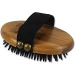 Bamboo Groom Curry Brush with Rubber Bristles - бамбукова четка с гумени бодлички за всеки тип козина, размер 8, 3 см ширина х 10, 2 см дължина BGCUOS