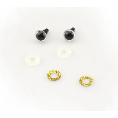 Pro Háčkování Oči bezpečnostní třpytivé zlaté, 8 mm