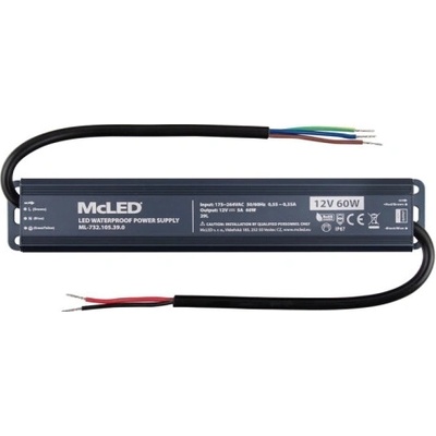 McLED LED transformátor 12V/60W ML-732.105.39.0, IP67, hliníkový