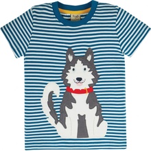 Frugi dětské triko s krátkým rukávem Pes husky