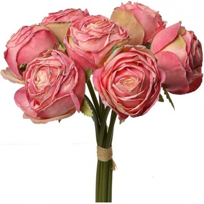 Umělá kytice růžových pivoněk - 34 cm