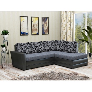 Image 1 of DST Ъглов диван Boston-dst, черна кожа и сиво