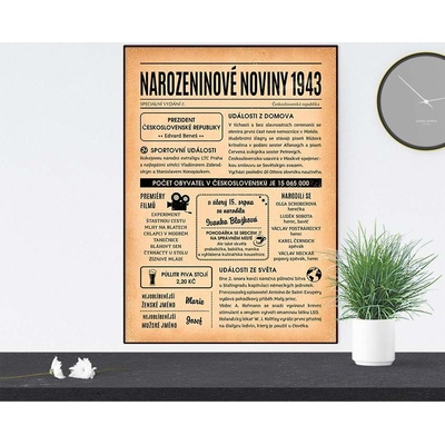 Narozeninové noviny 1943 - jednostranne (starší verze)