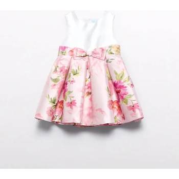 Abel & Lula Разкроена рокля с коланче за бебе момиче с цветя Abel&Lula