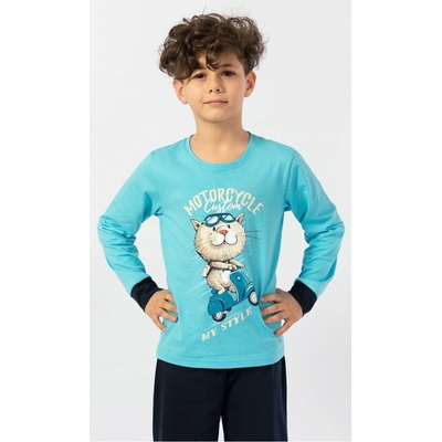 Vienetta Kids pyžamo Motocycle tyrkysová