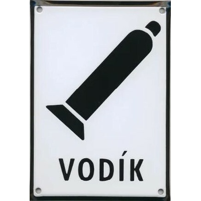 Tabulka s nápisem |VODÍK| - smaltovaná A5