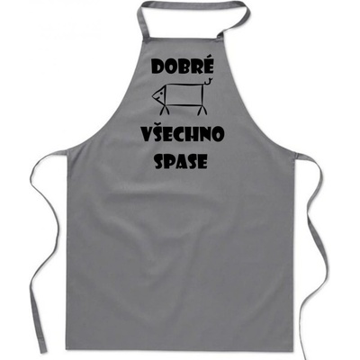 Povidlo.cz Zástěra Dobré prase všechno spase Šedá