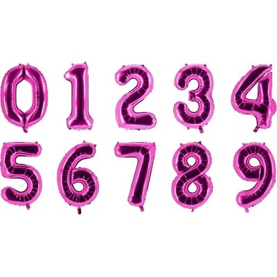 PARTY FACTORY Balonek čísla růžový fóliový 85cm DESIGN: ČÍSLO "7"