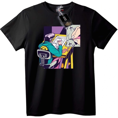 NOONEBRAND Тениска на аниме художник - XL, Black