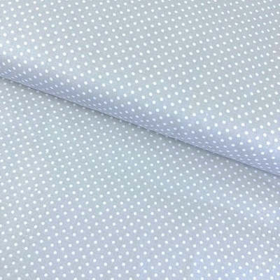 Bavlna vzorovaná - Bílé tečky (3 mm) na šedém