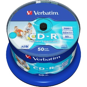 Verbatim CD-R Verbatim Printable 52x 700MB шпиндел 50 бр (2315525-43438)