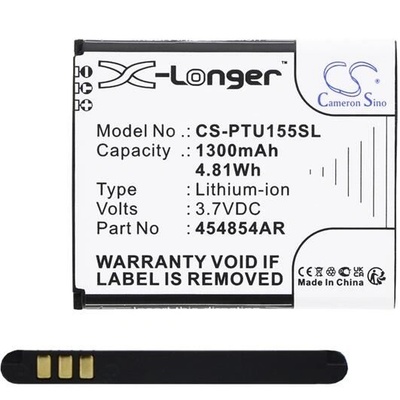 Cameron Sino Батерия, съвместима Panasonic KX-TU160 Senior / KX-TU155 Senior / KX-TU150 Senior Cameron sino литиево-йонна батерия (3.7v/1300mAh, съвместима с panasonic 454854ar) черна, опаковка на производителя (CS-PTU155SL) (CS-PTU155SL)