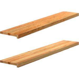 vidaXL Прозоречни первази, 2 бр, светлокафяви, 140x30x2 см, дъб масив (4009155)