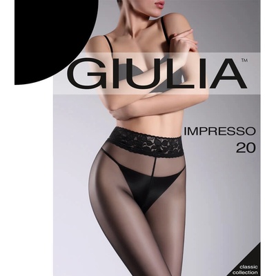 Giulia dámské lastické punčochové kalhoty 20 DEN s krajkovým pasem NERO