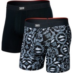 Saxx Мъжко синтетично термобельо Saxx Vibe Xtra Boxer Brief Fly 2-Pack Synthetic base layer - Backsplash / Black - размер XXL (014-2280-0514)
