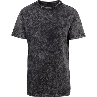 Build Your Brand pánske tričko Acid Washed tmavošedá biele
