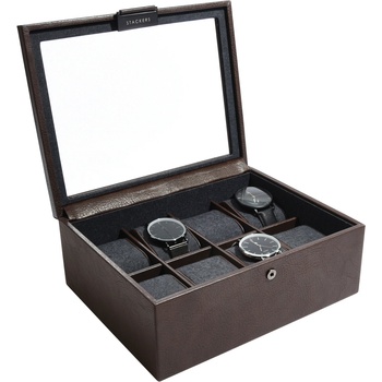 Stackers Кутия за ръчни часовници Stackers осемкамерен кафява (75400)