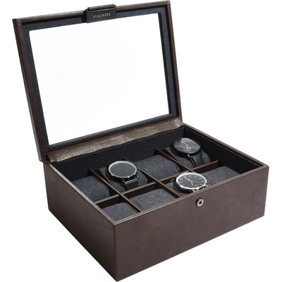 Stackers Кутия за ръчни часовници Stackers осемкамерен кафява (75400)