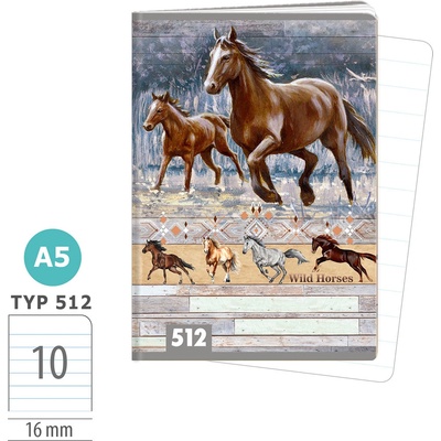 ARGUS Sešit A5 TYP 512 Wild horses Koně