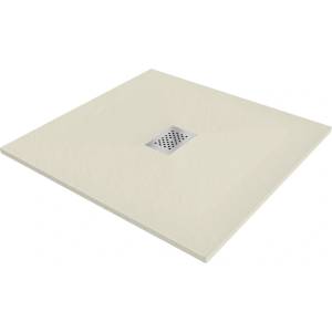 Mexen Hugo Квадратен поддушов корито SMC 100 x 100 см, бежово, капак Inox - 42691010-X (42691010-X)