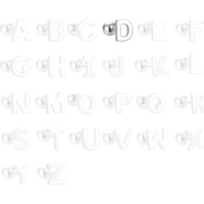 Majya stříbrné náušnice PÍSMENO D 10426