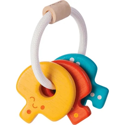 Plan Toys - Дървена бебешка дрънкалка - Ключове (5217)
