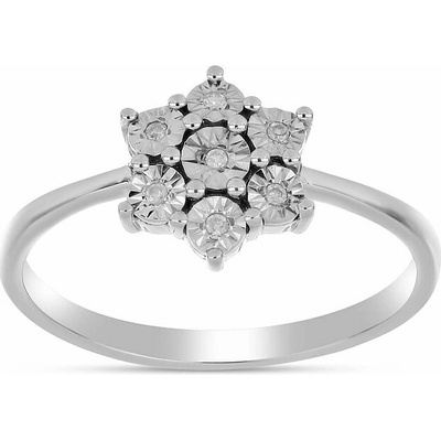 Nefertitis Prsten stříbrný s broušeným diamantem 016136 DIA