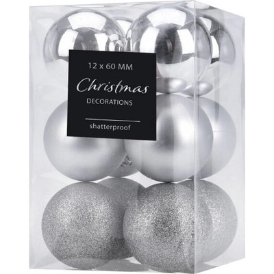 Home Styling Collection Vánoční koule Ø 6 cm sada 12 ks stříbrné