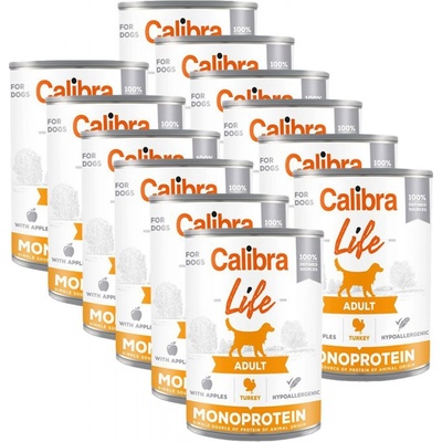 Calibra Dog Life Adult Turkey with Apples 12 x 400 g