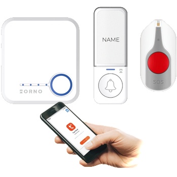 ORNO OR-DB-MK-175/W - Безжичен звънец, 200м, 220V, Wi-Fi, SOS бутон, SIGO AC SOS, 52 мелодии, бял (OR-DB-MK-175/W)