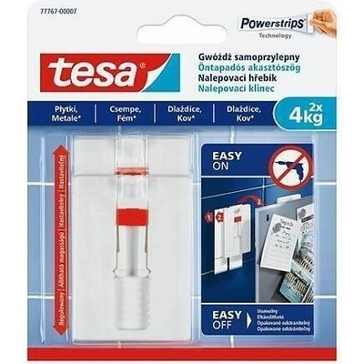 Nalepovací hřebík "Powerstrips® 77767", na hladké, nastavitelný, 4 kg, TESA