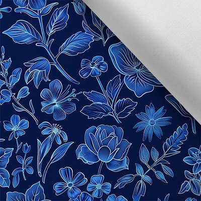 Takoy Látka s potiskem nepromokavý polyester TD/NS květiny tmavé 57