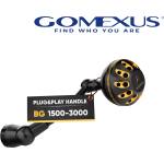 GOMEXUS Единична дръжка GOMEXUS Spinning Power Handle with Power Knob Black & Gold 63mm x 35mm for Daiwa BG Риболовна макара