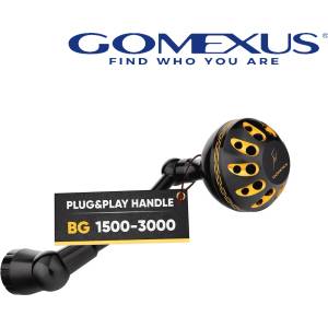 GOMEXUS Единична дръжка GOMEXUS Spinning Power Handle with Power Knob Black & Gold 63mm x 35mm for Daiwa BG Риболовна макара