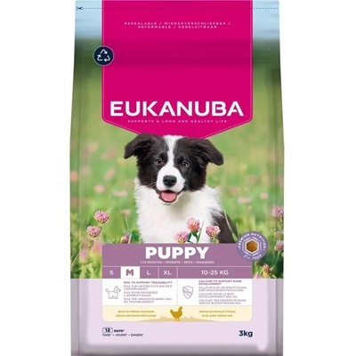 Eukanuba Puppy medium bezobilné kuře 15 kg