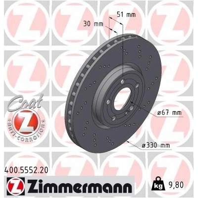 ZIMMERMANN Brzdový kotúč 400.5552.20