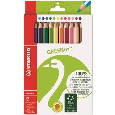 STABILO Комплект моливи Stabilo GreenTrio с дебелина 12 цвята 6203/12 (6203/12)