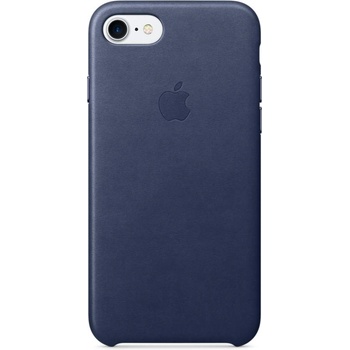 Apple iPhone Leather Case - оригинален кожен кейс (естествена кожа) за iPhone 8, iPhone 7 (тъмносин)
