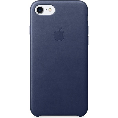 Apple iPhone Leather Case - оригинален кожен кейс (естествена кожа) за iPhone 8, iPhone 7 (тъмносин)