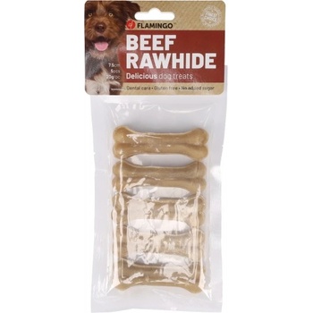 Flamingo Snacks R'Hide Premium Bone - лакомство за куче - кожени кокали 7, 5 см, 5 бр, 100 гр, Белгия - 503319