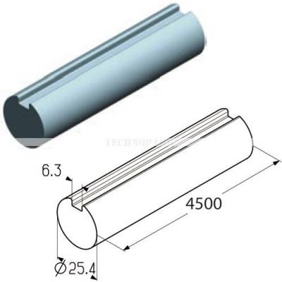 TSS-4500 - torzní hřídel - plná s drážkou pr. 25,4 mm