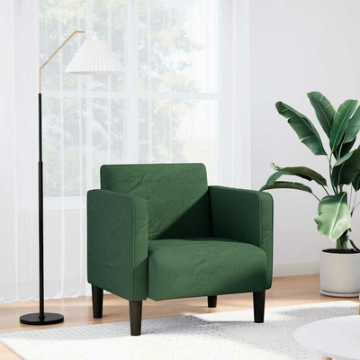 vidaXL 4100520 Rozkládací s područkami tmavě zelená 54 cm manšestr
