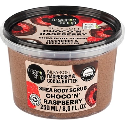 Organic Shop Скраб за тяло Choco'n'Raspberry, Raspberry & Cocoa, 250 ml