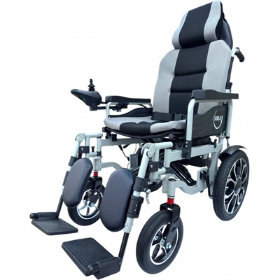 Zoela 6005XL Elektrický Invalidní vozík 52 cm polohovací Stříbrný rám Šedé polstrování – Zboží Dáma