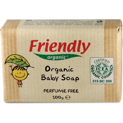 Friendly Organic Бебешки сапун Friendly Organic - С масло от ший и сладък бадем, 100 g (FR.00645)